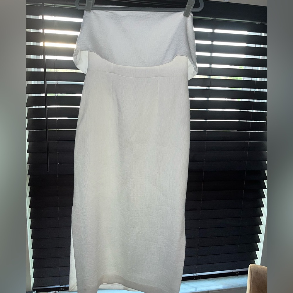 C/MEO Collective Strapless MIDI Dress | Size L | Cream